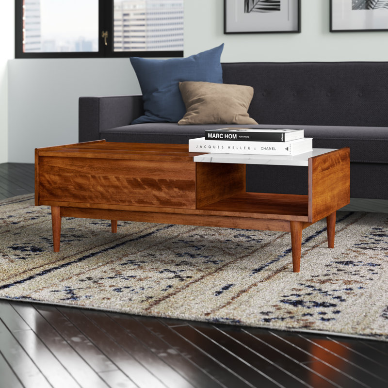 Wade Logan® Antyon Lift Top Extendable 4 Legs Coffee Table with Storage